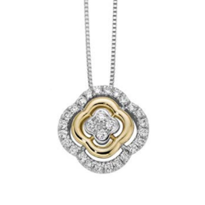 Pendente Flora con diamanti in oro 18Kt DPF10823.016 DonnaOro Jewels