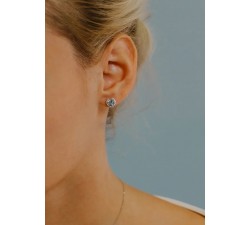 Orecchini in Oro 18Kt Diamanti e Acquamarina Cuore ORQ 251 COMETE GIOIELLI