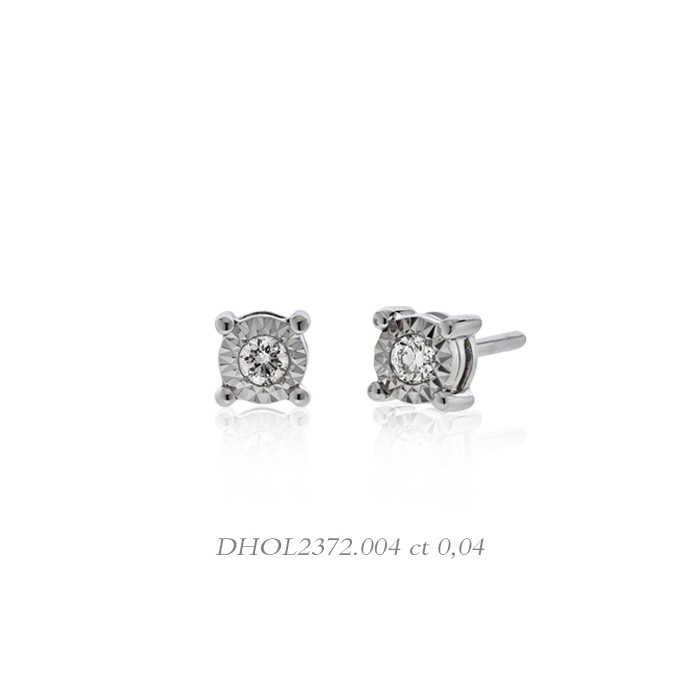 Orecchini in oro bianco 18Kt punto luce con diamanti ct 0,04 DHOL2372.004 DonnaOro Luce