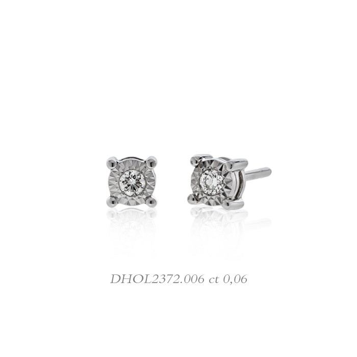 Orecchini in oro bianco 18Kt punto luce con diamanti ct 0,06 DHOL2372.006 DonnaOro Luce
