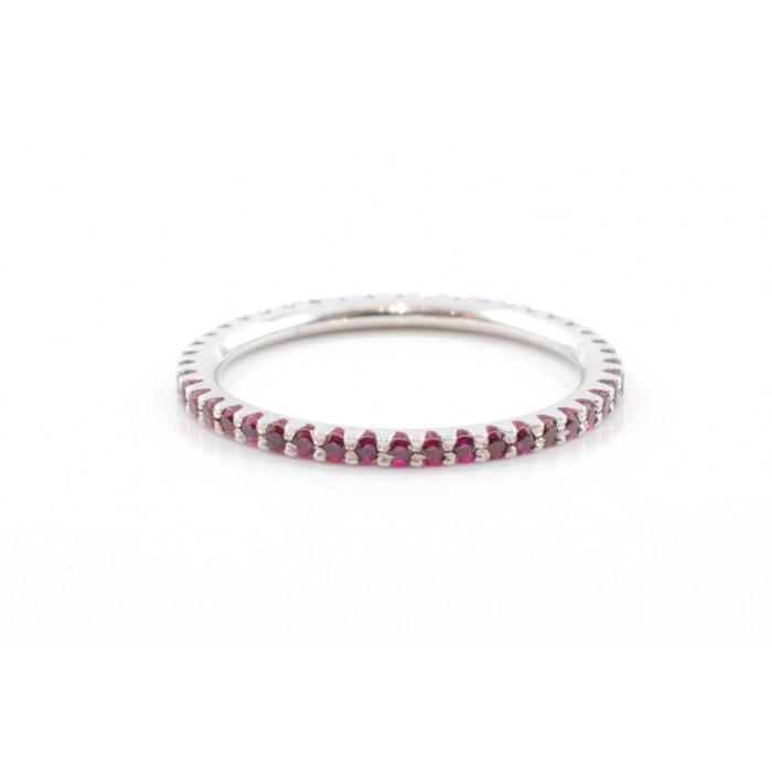 Anello eternity con rubini in oro bianco 18Kt - DIENNECI GIOIELLI