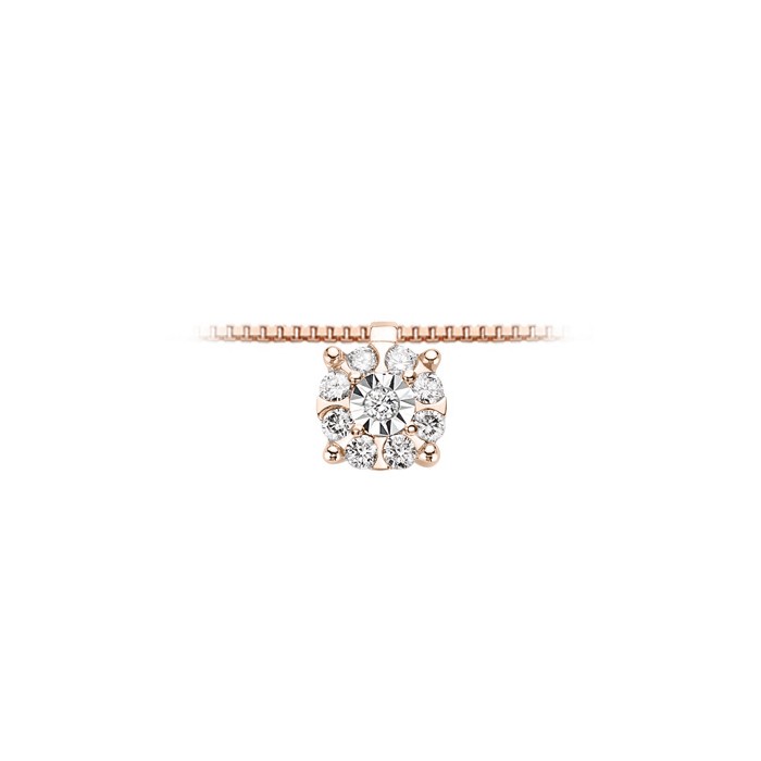 Pendente in oro rosa18Kt con diamanti ct 0,07 DHPF9571.007 DonnaOro Luce