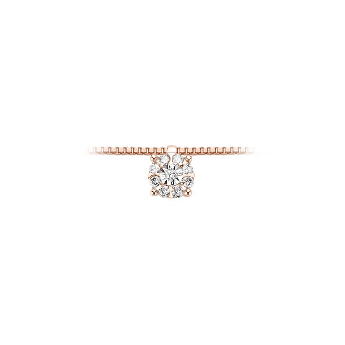 Pendente in oro rosa 18Kt con diamanti ct 0,05 DHPF9571.005 DonnaOro Luce