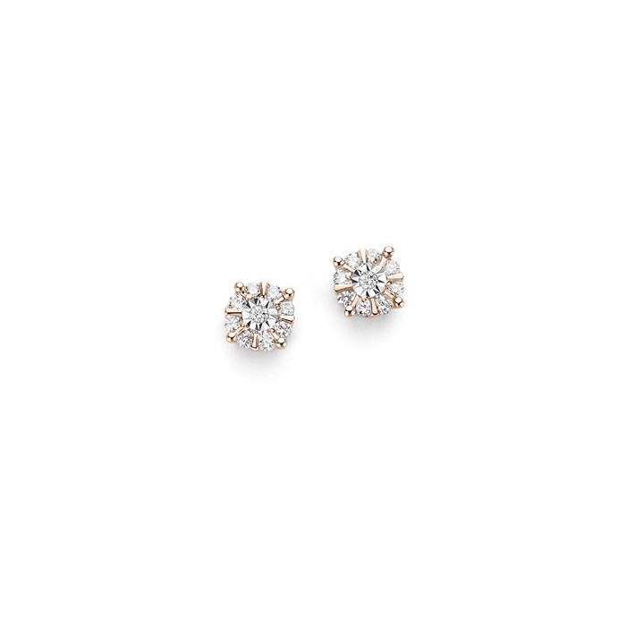 Orecchini in oro rosa 18Kt con diamanti ct 0,08 DHOF9572.008 DonnaOro Luce