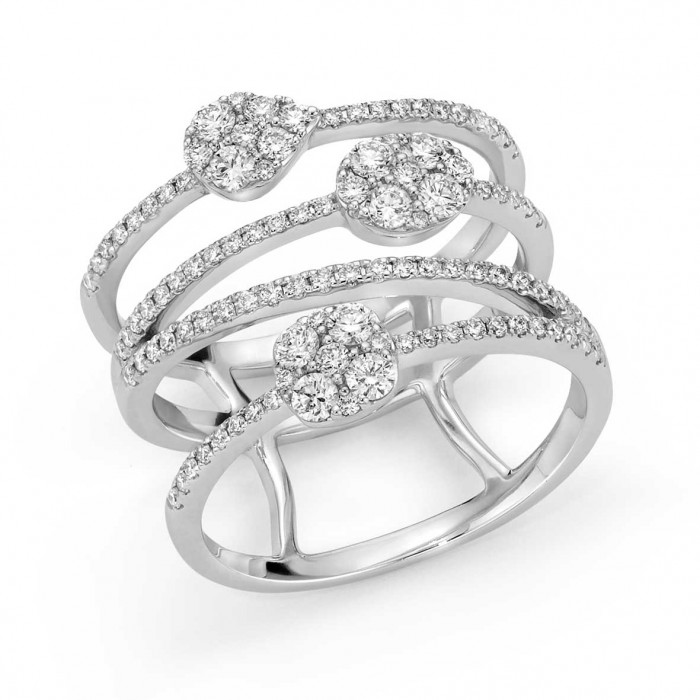 Anello con Diamanti in Oro Bianco 18 kt – Donnaoro Jewels (mod. DFAF9771.073)