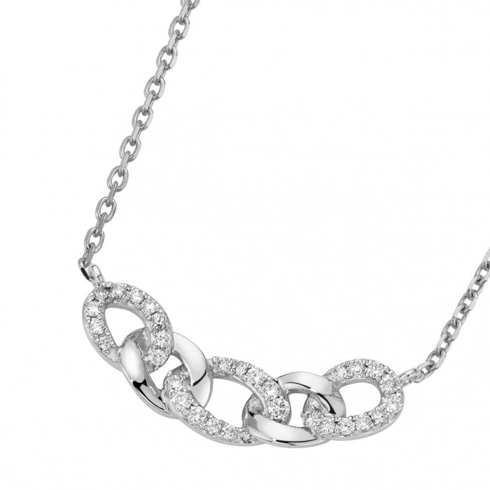 Pendente groumette con diamanti in oro bianco 18Kt  DPF10067.020 DonnaOro Jewels