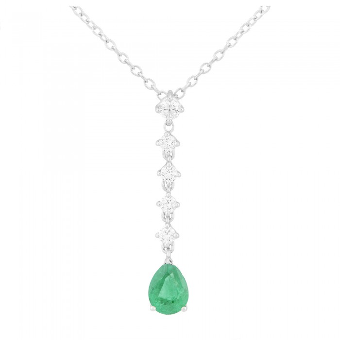 Pendente Fuji con diamanti e smeraldo in oro 18Kt C0599GB2 Piero Milano Gioielli