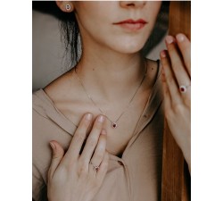Orecchini in Oro 18Kt Diamanti e Rubini ovali ORB 1023 COMETE GIOIELLI