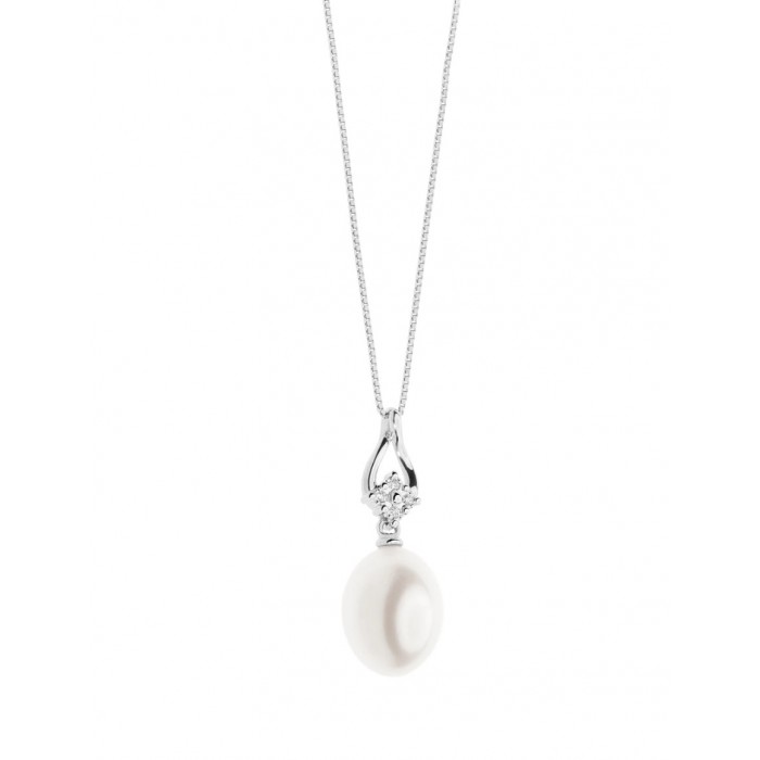 Girocollo in Oro 18Kt Diamanti e Perla GLP 580 COMETE GIOIELLI