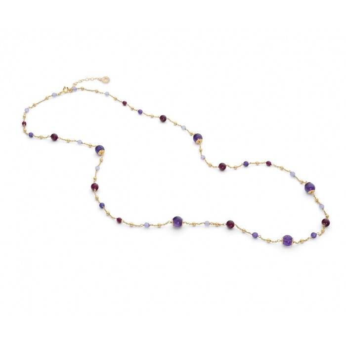 Collana Argento 925‰ con Ametista, Agata e Giada colorate GLA 269 COMETE GIOIELLI