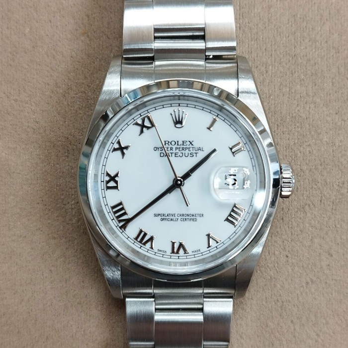 Rolex Datejust 36 Bianco Indici Romani Full Set 16200