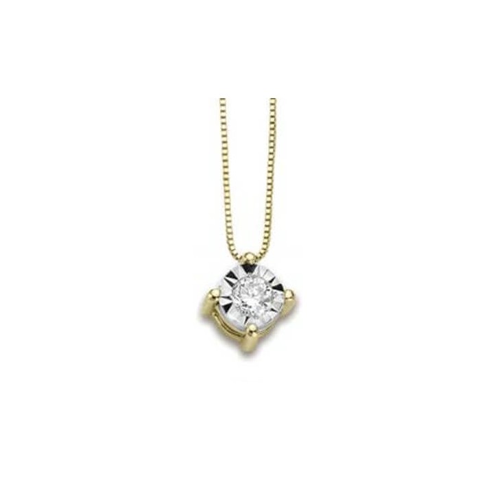 Pendente in oro giallo 18Kt punto luce con diamante ct 0,05 LPL11841.005 DonnaOro Luce