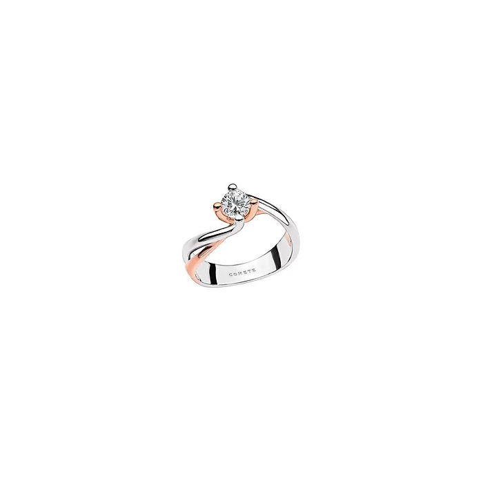 Solitario Bicolore in Oro 18Kt e Diamante 0,25 ANB 2371 COMETE GIOIELLI