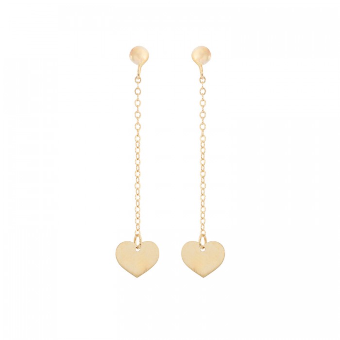 Orecchini pendenti in oro giallo 9Kt con cuore KAOZ 002 Ambrosia