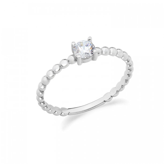 Anello in oro bianco 9Kt con zircone KAAZ 011 Ambrosia
