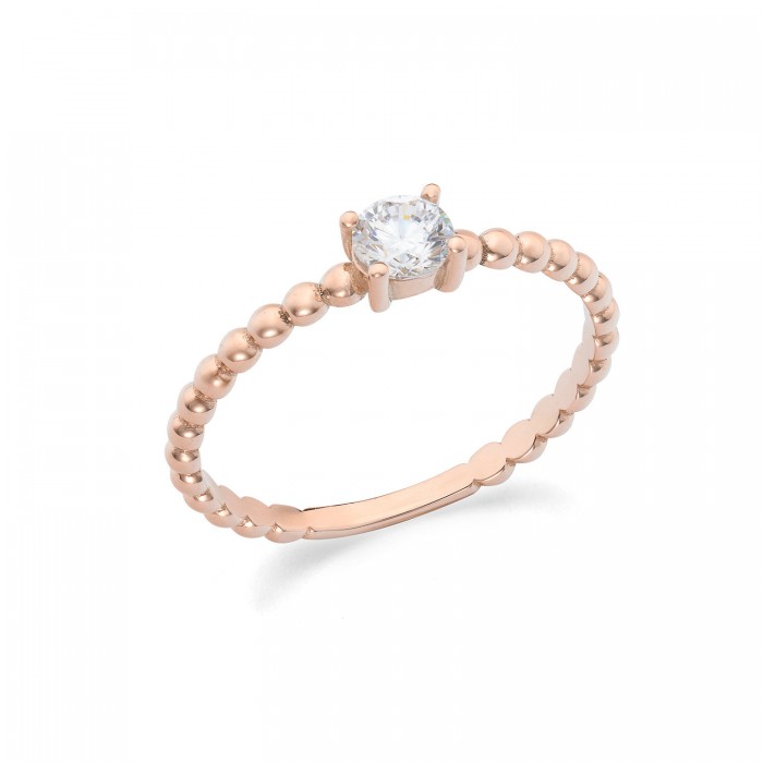 Anello in oro rosa 9Kt con zircone KAAZ 012 Ambrosia