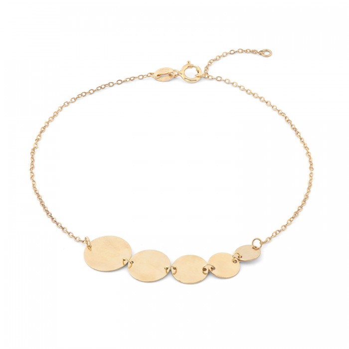 Bracciale in oro giallo 9Kt con elementi a cerchi KABZ 001 Ambrosia