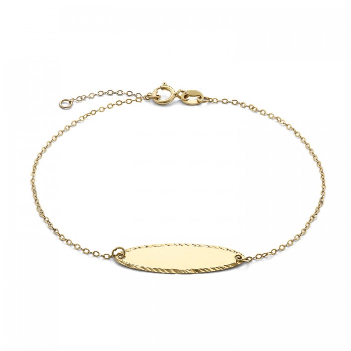 Bracciale in oro giallo 9Kt piastrina ovale KABZ 035 Ambrosia