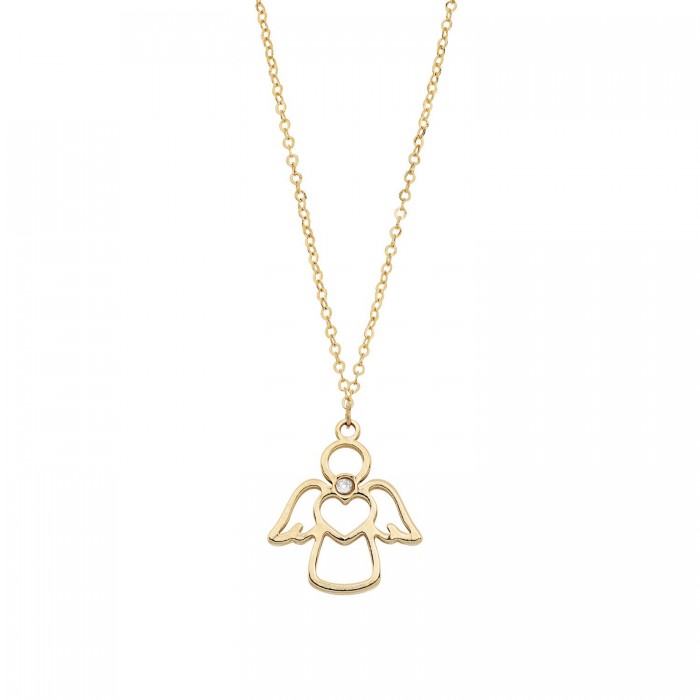 Girocollo in oro giallo 9Kt angioletto con zircone KAGZ 013 Ambrosia