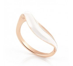 Anello Velaa Enamel oro 18 Kt smalto bianco Annamaria Cammilli