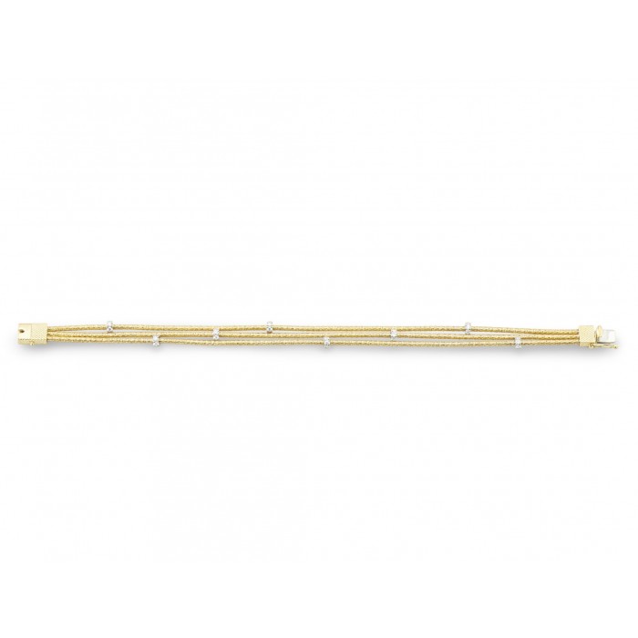 Bracciale Goa a 3 fili flessibili con diamanti in oro 18Kt M5061BB Piero Milano