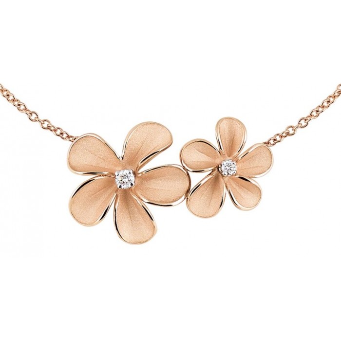 Collier Cherry Bloom in oro pink champagne 18Kt con diamanti GCO3772P Annamaria Cammilli