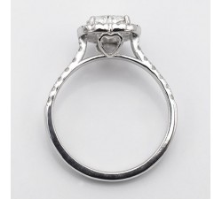 Anello Solitario con Diamante Cuore 0,70 ct Oro Bianco 18 kt - DIENNECI GIOIELLI