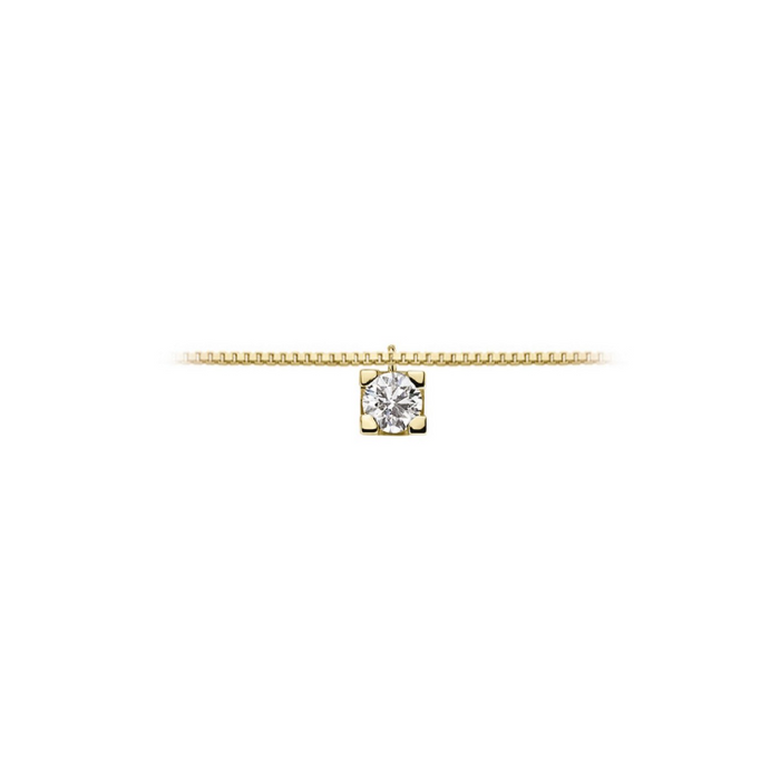 Girocollo Punto Luce in Oro giallo 9Kt con diamante naturale ct 0,08 OPL12402.008 OroGioia
