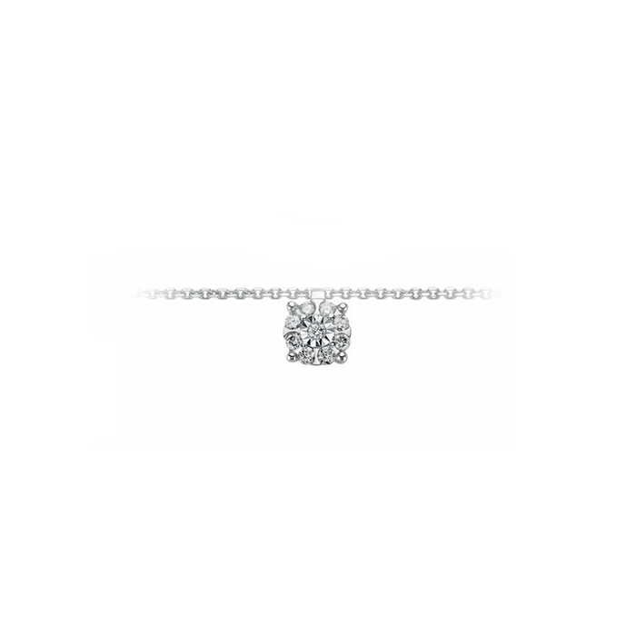 Girocollo Punto Luce in Oro bianco 9Kt con diamante naturale ct 0,05 OPF12407.005 OroGioia