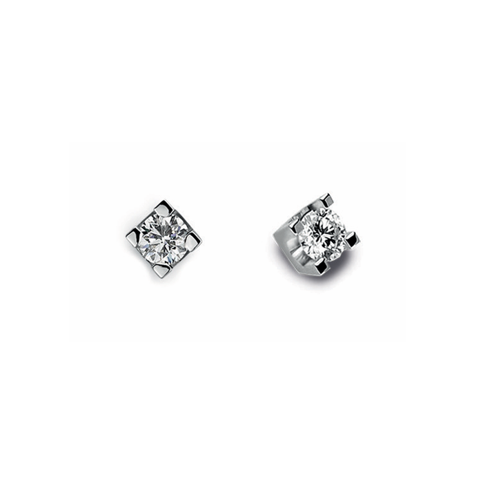 Orecchini Punto Luce in Oro bianco 9Kt con diamante naturale ct 0,04 OOL12401.004 OroGioia