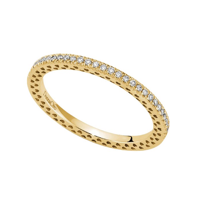 Anello veretta girodito in oro giallo 18Kt con diamanti ct 0,45 della collezione Passione DAV12173.045 DonnaOro Jewels