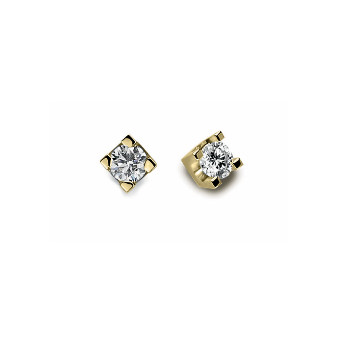 Orecchini Punto Luce in Oro giallo 9Kt con diamante naturale ct 0,10 OOL12403.010 OroGioia