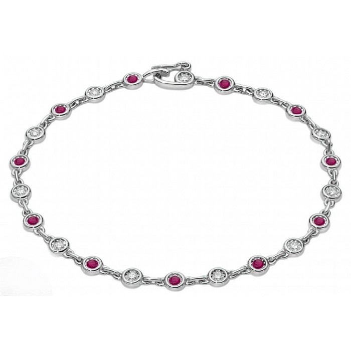 Bracciale snodato con diamanti e rubini in oro 18Kt DBR12976.S033 DonnaOro Jewels