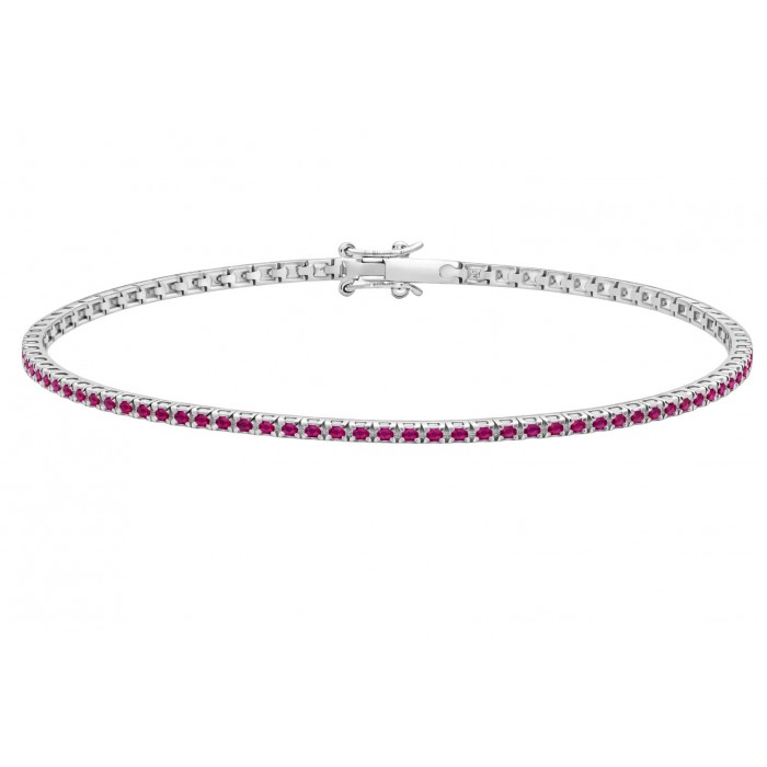 Bracciale Tennis con rubini in oro bianco 18Kt LBR12645.053 DonnaOro Jewels