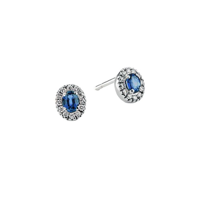 Orecchini in oro bianco18Kt con diamanti e Zaffiri DHOZ7205.008 DonnaOro Luce