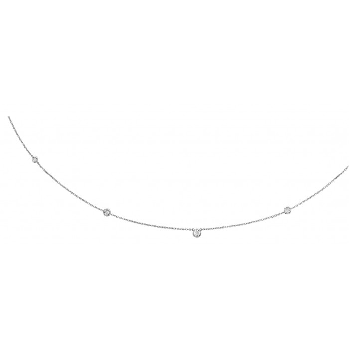 Girocollo Vivace con diamanti in oro bianco 18Kt  LCF12254.005 DonnaOro Luce