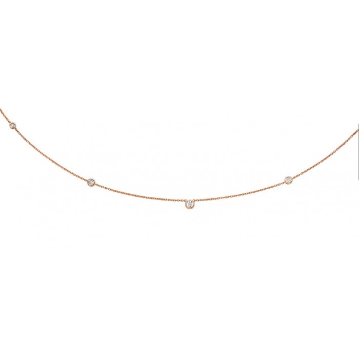 Girocollo Vivace con diamanti in oro rosso 18Kt  LCF12256.005 DonnaOro Luce