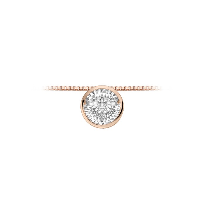 Pendente cipollina in oro rosso 18Kt con diamante taglio brillante LPF11277.001 DonnaOro Luce