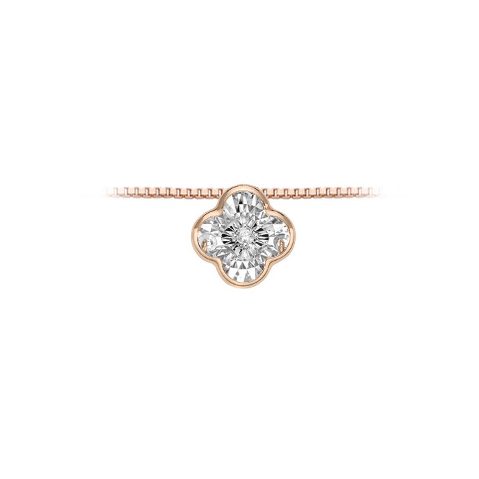 Pendente fiore in oro rosso 18Kt con diamante taglio brillante LPF11295.001 DonnaOro Luce
