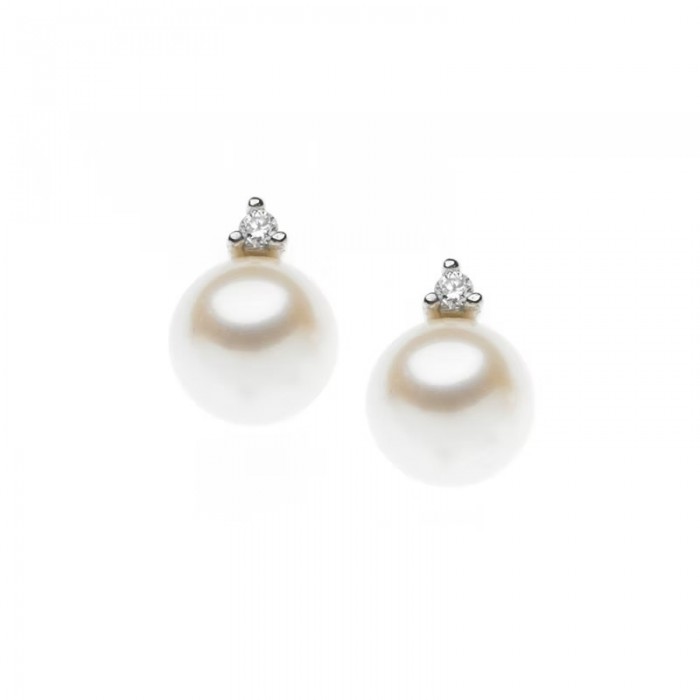 Orecchini in Oro 18Kt Diamanti e Perle ORP 544 COMETE GIOIELLI