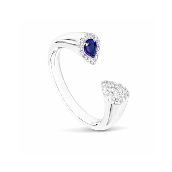 Anello Eos con zaffiro e diamanti in oro bianco 18Kt C0929ABZ Piero Milano Gioielli
