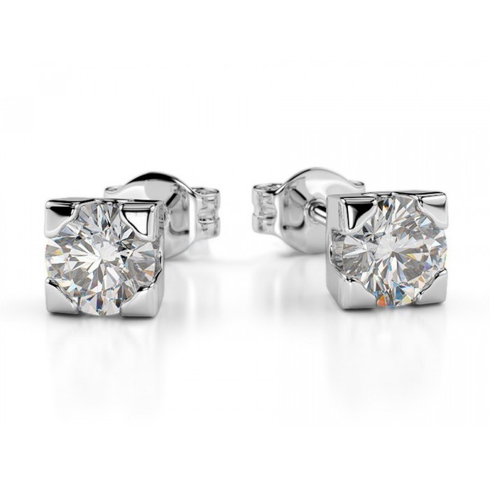 Orecchini punto luce diamanti Ct.0,50 F VS in oro 18Kt - DIENNECI GIOIELLI