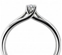 Anello solitario diamante Ct. 0,10 in oro bianco 18Kt - AD217 DIENNECI GIOIELLI
