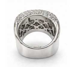 Anello fascione concavo con pavè di Diamanti 4,80 ct in oro 18Kt - DIENNECI GIOIELLI