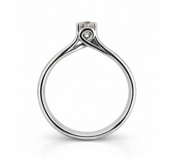 Anello solitario diamante Ct. 0,30 in oro bianco 18Kt - AD1016 DIENNECI GIOIELLI