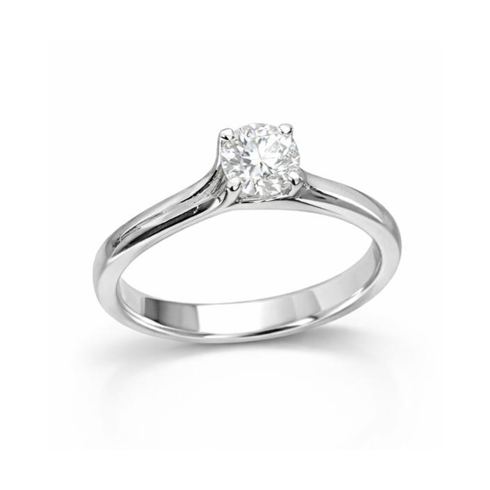 Anello solitario diamante Ct. 0,30 in oro bianco 18Kt - AD1016 DIENNECI GIOIELLI