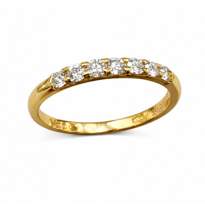 Anello Fedina rivière 7 diamanti Ct.0,35 in oro 18Kt - DIENNECI GIOIELLI