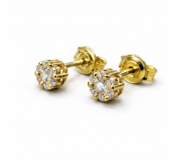 Orecchini diamanti Ct. 0,28 in oro giallo 18Kt - DIENNECI GIOIELLI