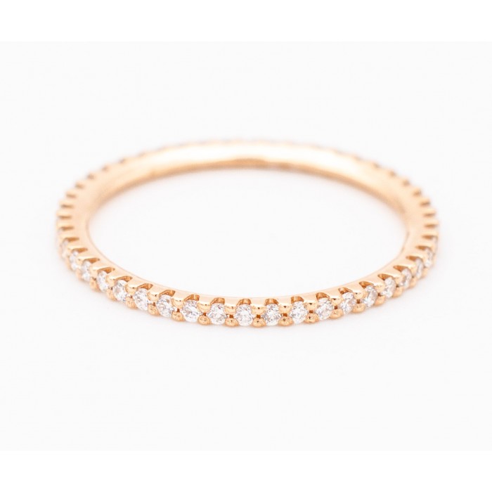 Anello eternity con diamanti in oro rosa 18Kt - DIENNECI GIOIELLI