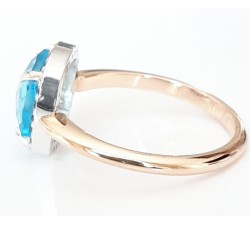 Anello Topazio azzurro e zaffiri blu in oro 18Kt - DIENNECI GIOIELLI
